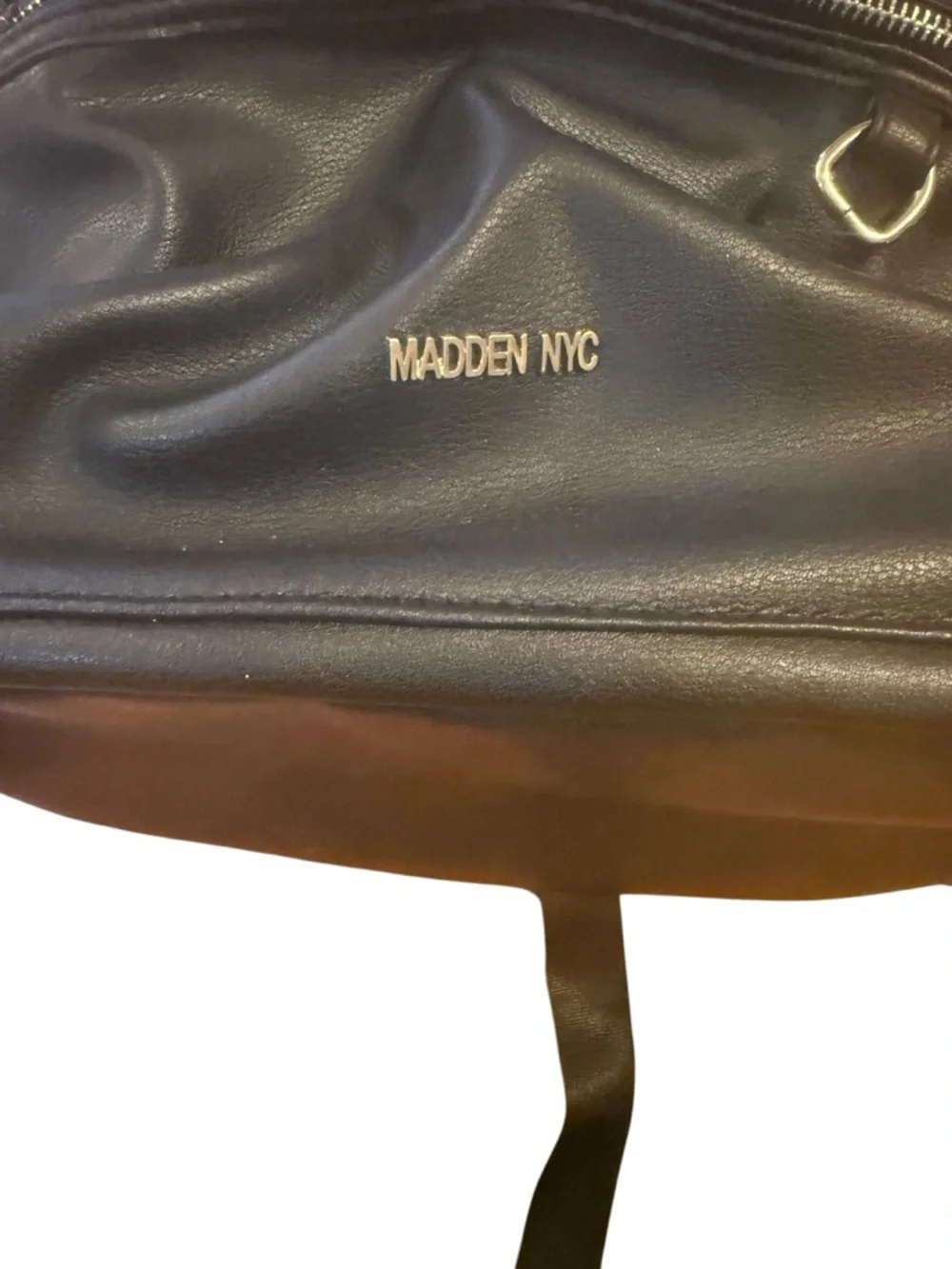 Madden NYC Black Faux Leather Backpack